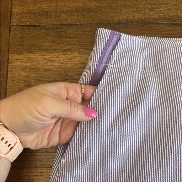 Lady Hagen Lavender Stripe Seersucker Golf Skort Size 10 - Picture 6 of 12